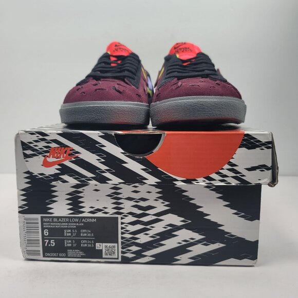Nike Blazer Low Acronym Men's Night Maroon Sneakers DN2067-600 US Size 6 NWB - Picture 2 of 11